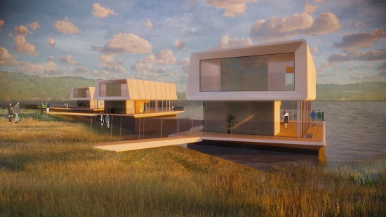 floating concrete houses