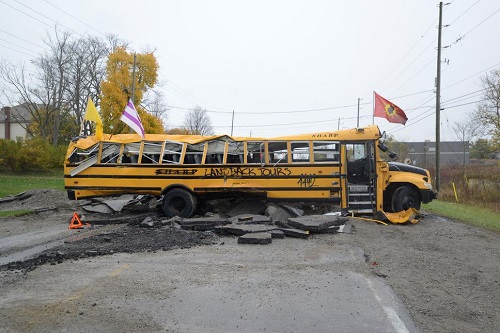 OPP are reporting the theft of $2M in construction equipment in Caledonia — stolen the night barricades were erected