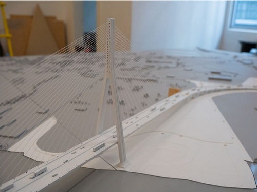 Designers unveil detailed large-scale model of Gordie Howe bridge