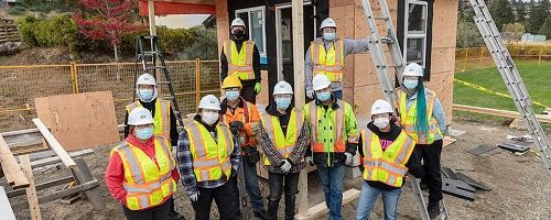 Indigenous construction students complete energy efficient shed at Westbank First Nation