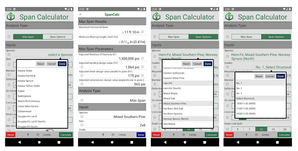 AWC Span Calculator