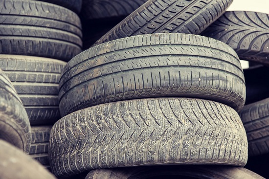 concrete used tires