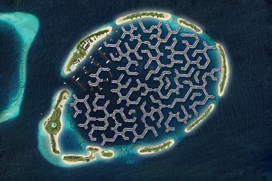 A floating city in the Maldives