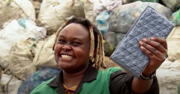 Kenyan woman bricks