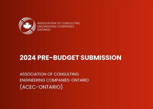 Ontario pre-budget - ACEC - Ontario