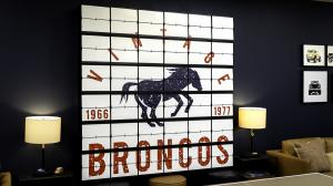 Vintage Broncos Picture Flap Display in Buford, Georgia.
