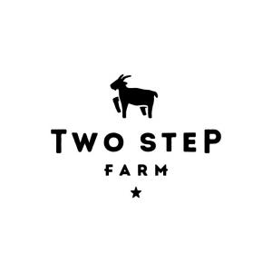 The Two Step Farm logo reflects the community ethos that will include a working goat farm.
