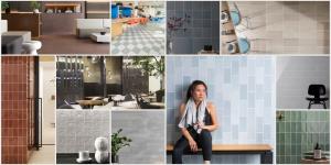 A collage of Mosa tile installations